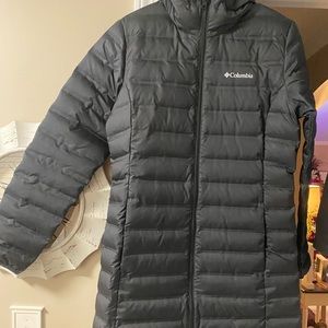 Women’s lake 22 down long hood jacket, black! Size medium